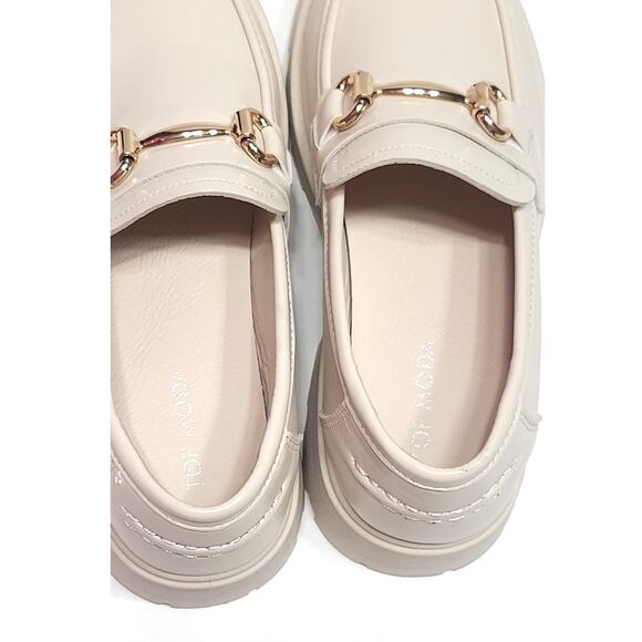 Top Moda Kingsley ivory platform loafers women's size 6 - Picture 3 of 7
